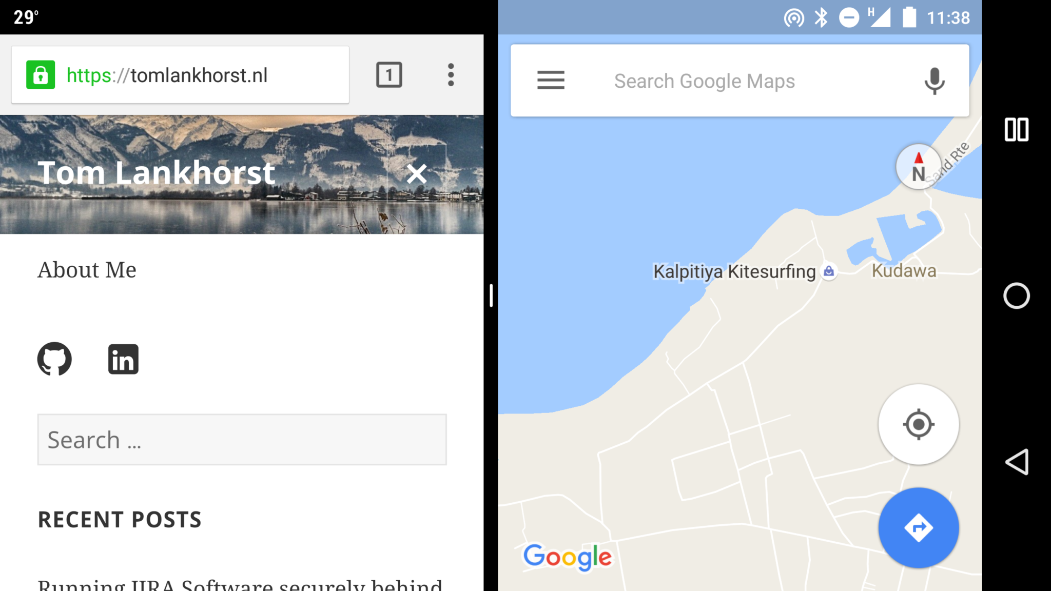 A new feature of Android 7.0 is splitscreen mode, whoohoo!